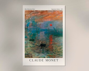 クロード・モネ作「印象・日の出」展ポスター アートプリント - Etsy 日本