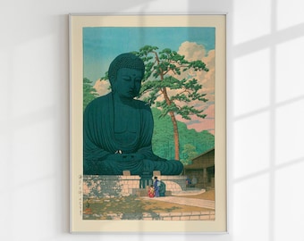 Kamakura Buddha Japanese Print by Kawase Hasui