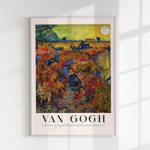 The Red Vineyard by Van Gogh Exhibition Poster Art Print
