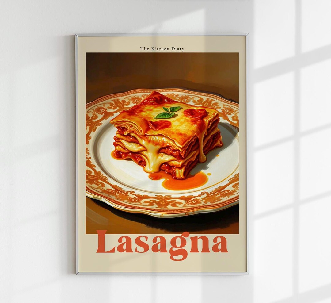 Lasagna Notebook Design The Kitchen Diary: Lasagna Art Print - Etsy