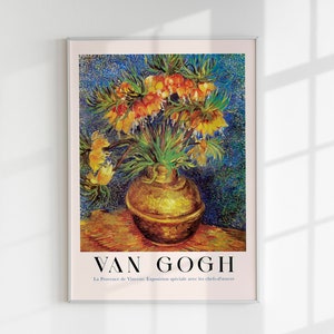 Fritillarios imperiales en un jarrón de cobre de Van Gogh Póster de la exposición Lámina artística