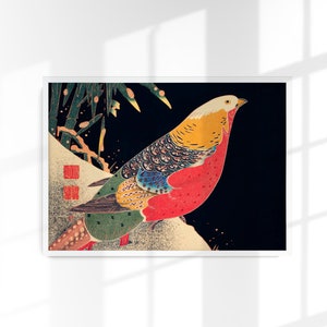 Golden Pheasant by Jakuchu Japanese Print