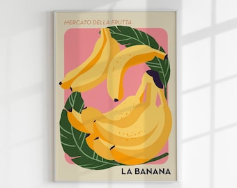 Banana Art Print: Modern Kitchen Wall Decor