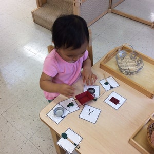 Cartões de linguagem sobre ferramentas de jardinagem Montessori
