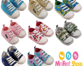MiniFeet Canvas Baby Shoes, Newborn to 6 months, Stylish and Lightweight