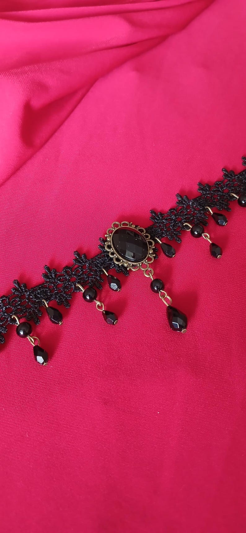 Handmade Victorian Gothic Black Lace Choker Necklace – Vintage Vampire ...