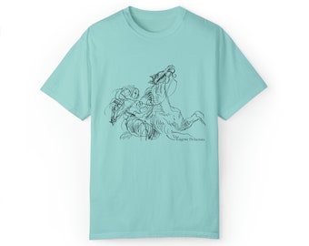 Sketch by Eugene Delacroix - 1800's - Unisex Garment-Dyed T-shirt