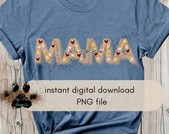 Kycklingmamma PNG: Rolig T-shirtdesign (digital nedladdning)
