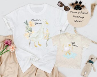 Mommy and Me Goose Matching Shirt Set | Mother & Silly Goose