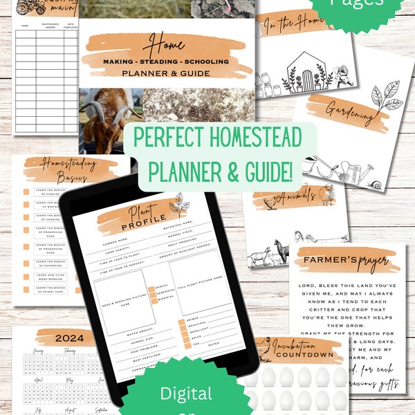 Homemaker, Homestead, Homeschooler Planner & Guide 200+ pages!