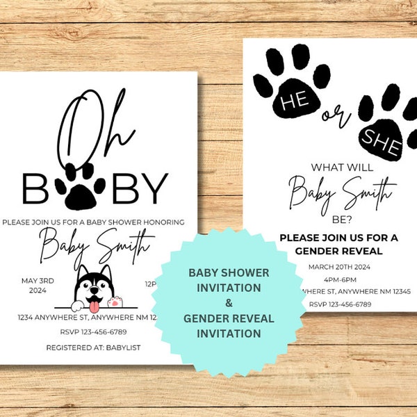 Dog Baby Gender Reveal Etsy