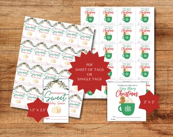 Christmas Holiday Set of 2 Sticker Tags