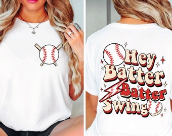 Hey Batter Batter Swing Comfort Colors Shirt, Baseball Shirt, Baseball Game Tee, Baseball Mom Shirt, Baseball Season Tee, FD-1247