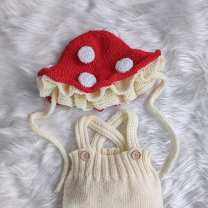 Newborn Mushroom Baby Clothes for Spring, Toadstool Infant Bucket Hat, Mushroom Sprite Outfit, Home Coming Gift, Gender Neutral Clothes