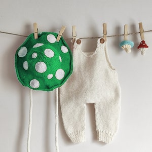 Newborn Mushroom Costume, Green Toadstool Mushroom Bucket Hat, Mushroom Clothing, Little Mushroom Outfit, Baby Photo Prop, Baby Shower Gifts