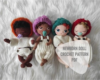 Newborn Doll Crochet Pattern: Tiny Pumpkin Baby Knits (PDF Pattern)