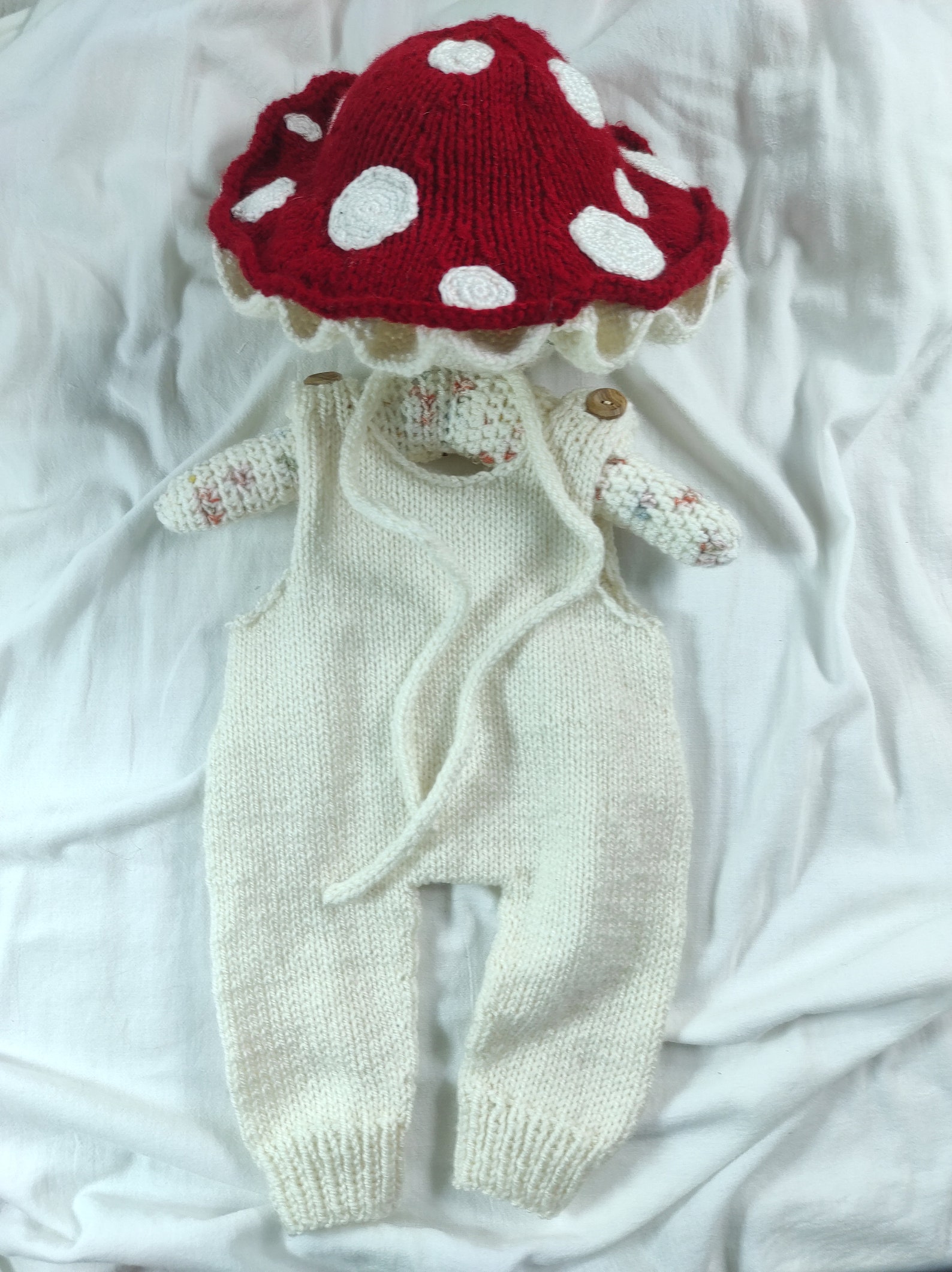 Newborn Mushroom Costume Infant Baby Romper Knitted Mushroom Etsy