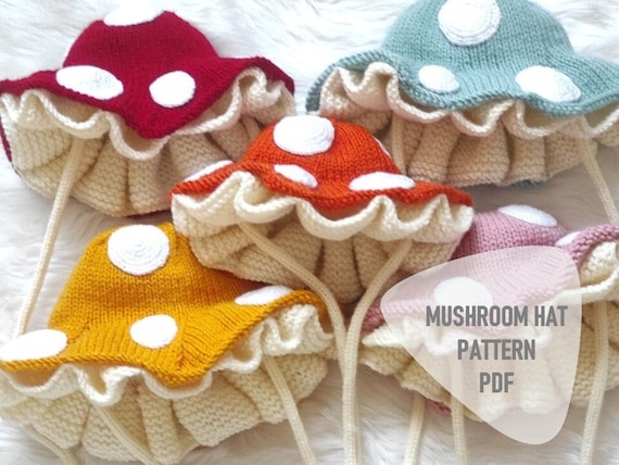 Mushroom Hat Knitting Pattern: Baby Toadstool Outfit (PDF)