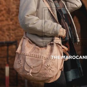 Handmde Large Engraved Leather Bucket Bag - Perfect for Making a Fashion Statement and Carrying all your essentials in Boho and Hippie Style