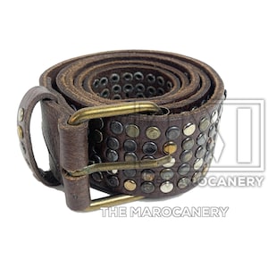 Handmade Studded Leather Belt - Add an Edge to Your Style with This Unique, One-of-a-Kind Accessory