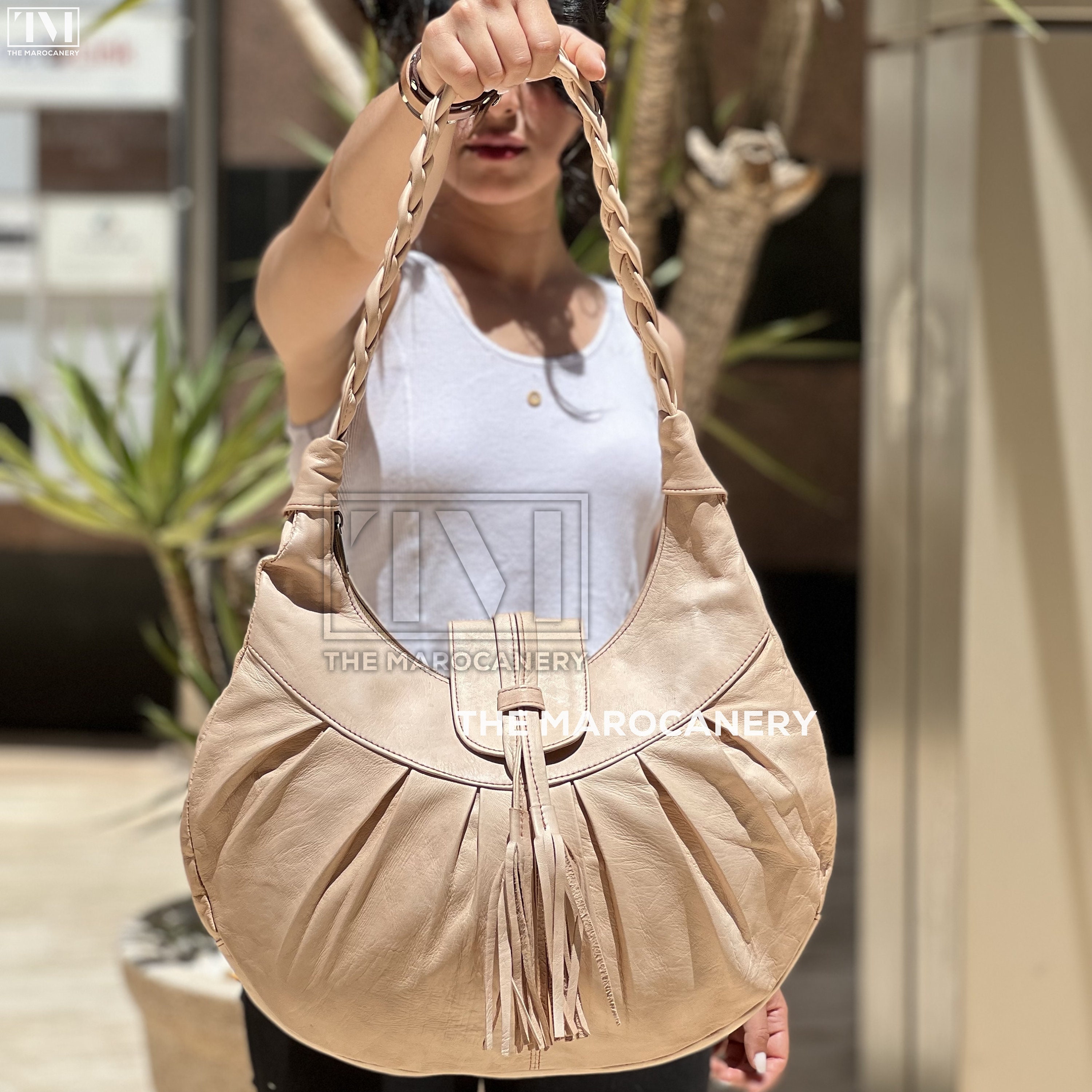 Handmade Leather Hobo Bag With Braided Strap Chic Soft Etsy