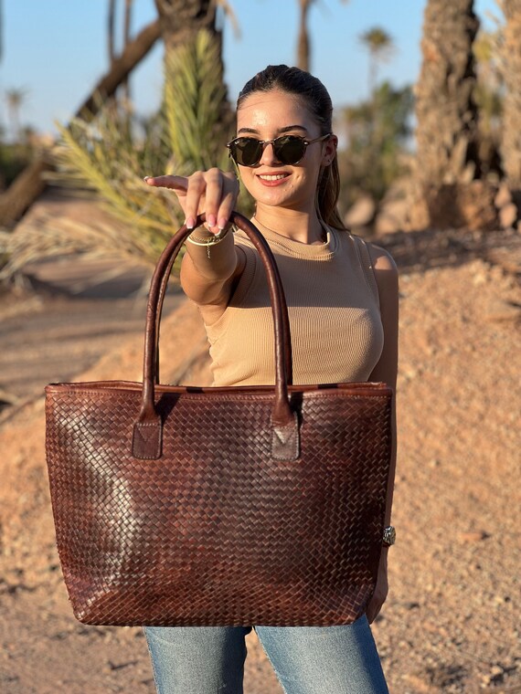 Waiyqju Braided Luxury Women's Leather Tote Top Handle Age Elegant