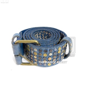 Handmade Studded Leather Belt - Add an Edge to Your Style with This Unique, One-of-a-Kind Accessory