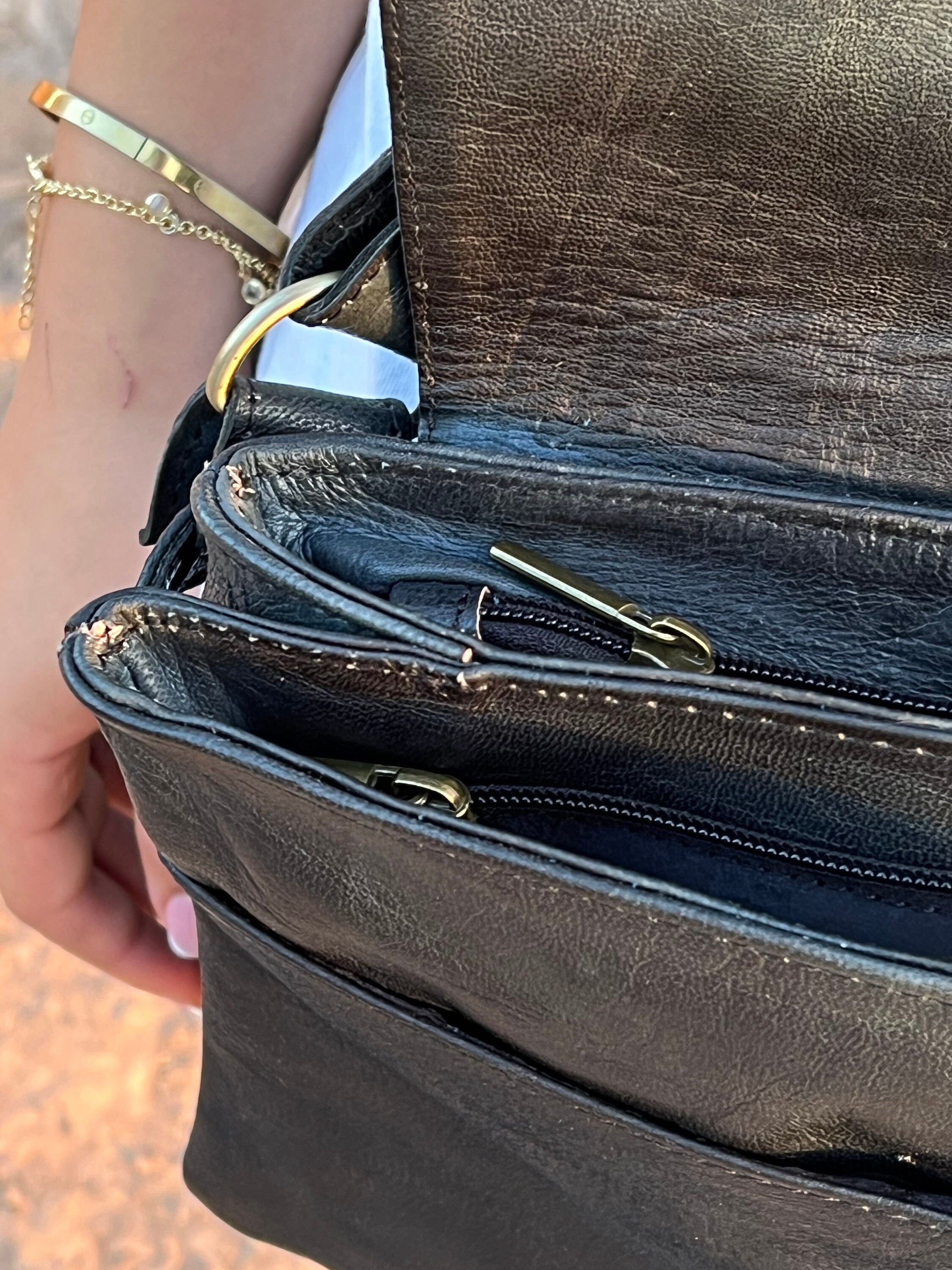 Square Leather Crossbody Bag - Small or Medium Black Purse