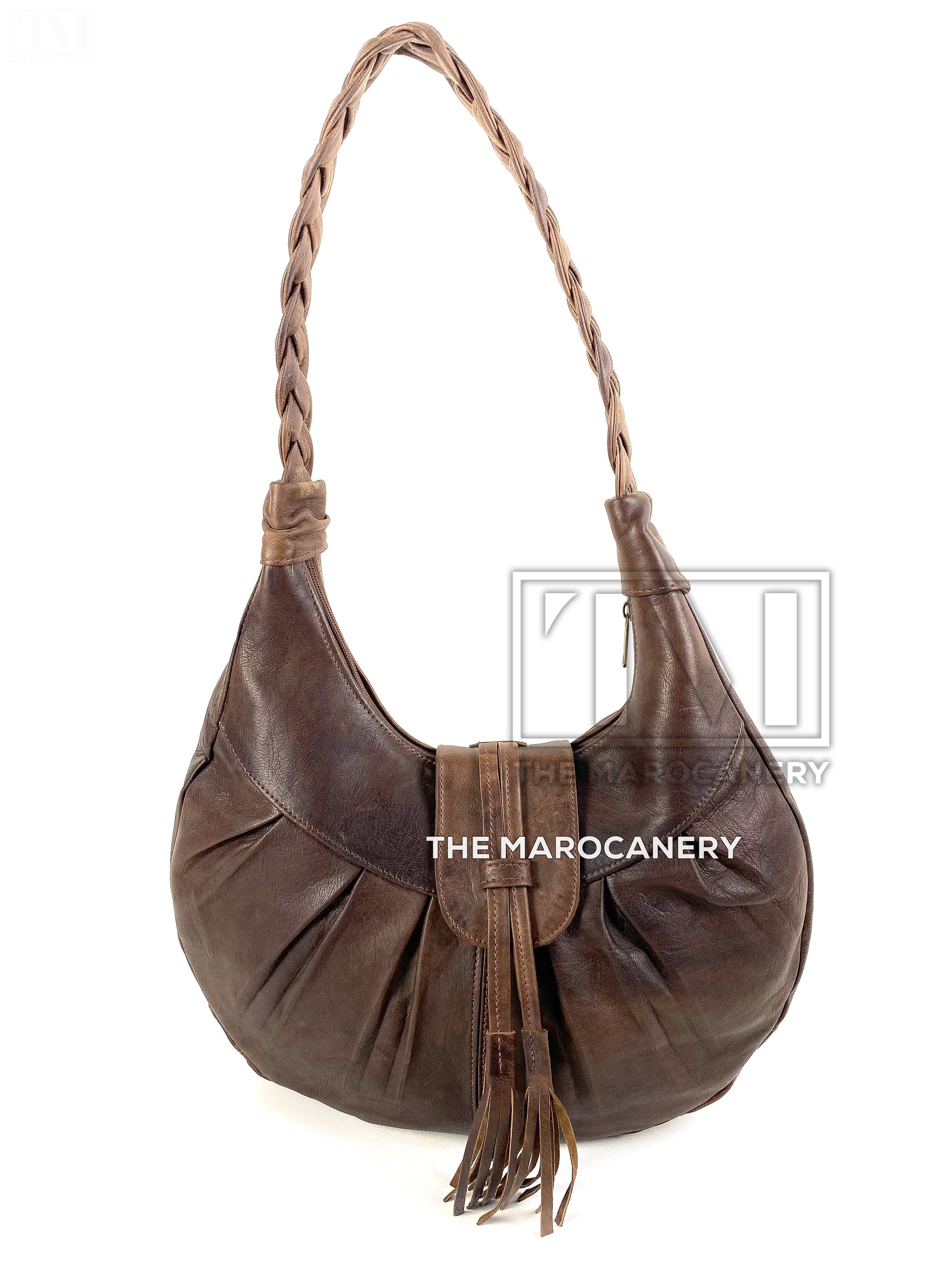 Handmade Leather Hobo Bag With Braided Strap Chic Soft Etsy