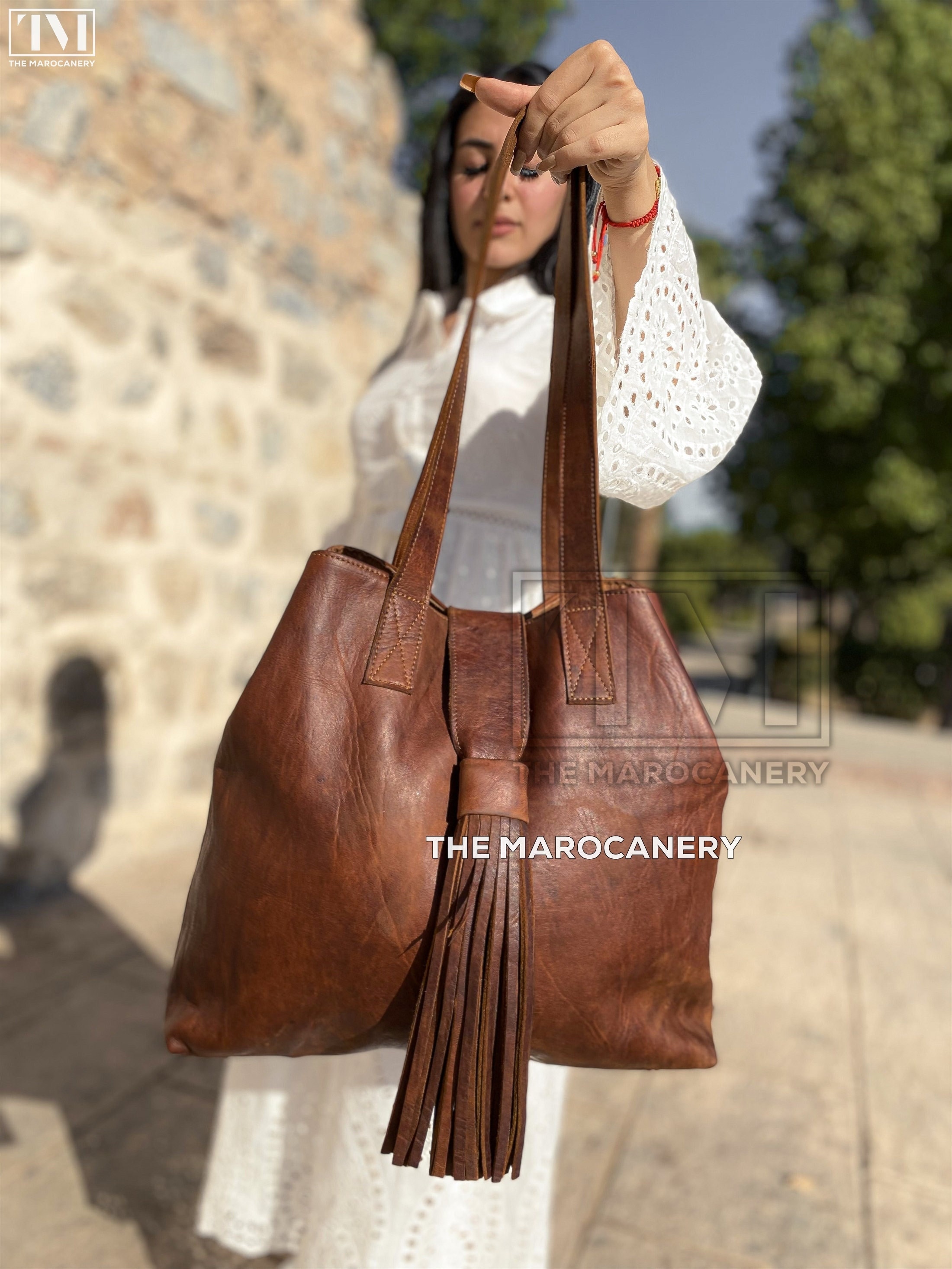 Leather bag with large tassel for cowgirl, boho western style Gypsy Crossbody Purse