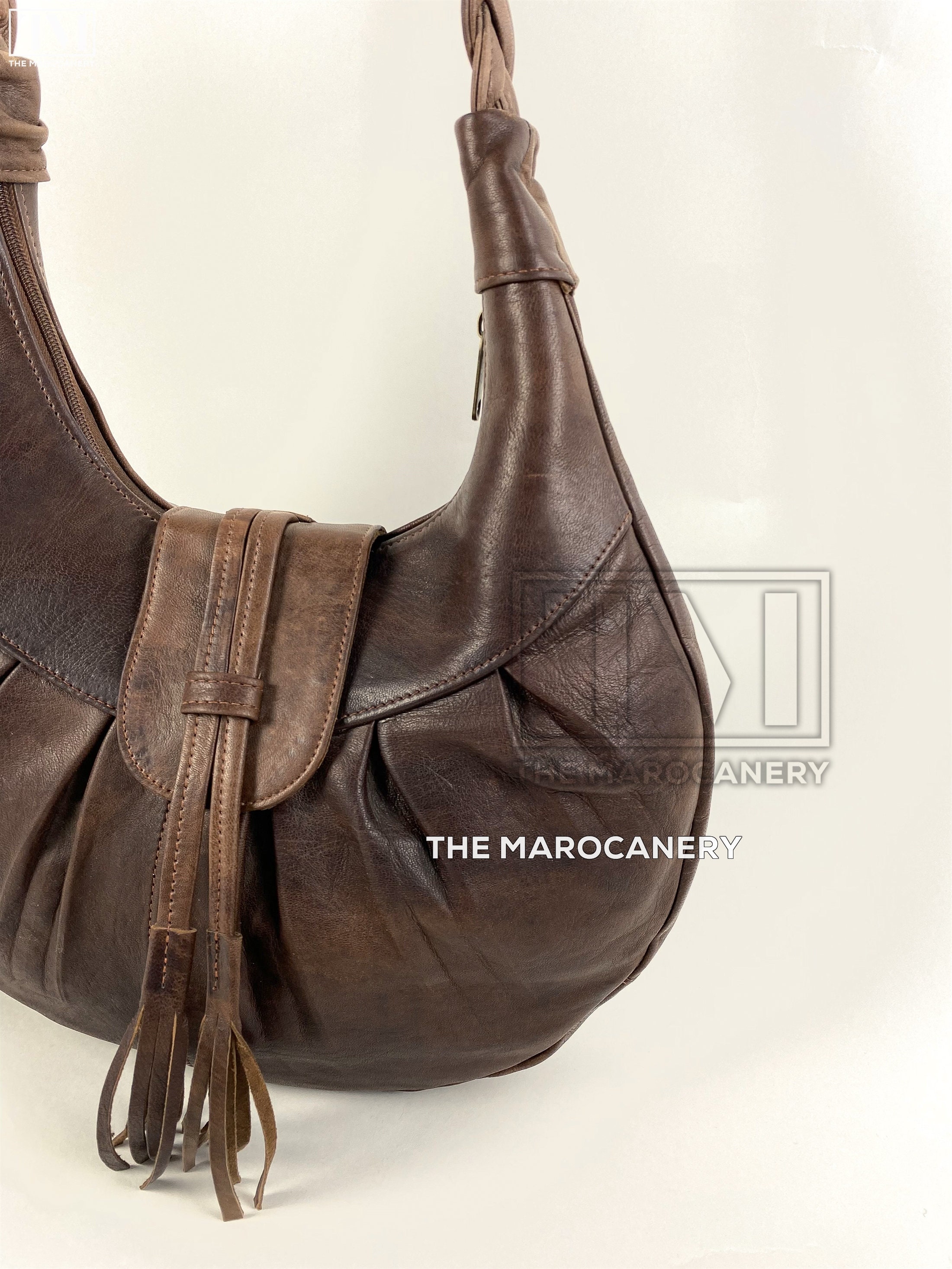 Handmade Leather Hobo Bag With Braided Strap Chic Soft Etsy