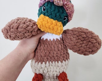 Gehaakte eend Lovey | Handgemaakte wilde eend knuffelbeer | OP BESTELLING GEMAAKT