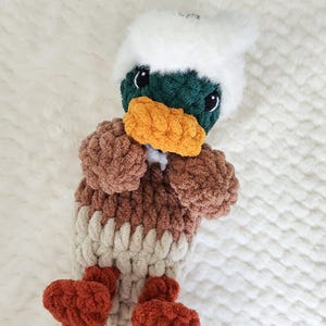 Crochet Duck Lovey | Baby Mallard Handmade Animal Snuggler | MADE TO ORDER