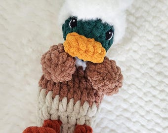 Gehaakte eend Lovey | Handgemaakte knuffelbeer voor babywilde eend | OP BESTELLING GEMAAKT