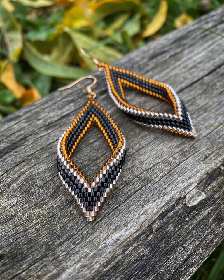 Folded peyote earrings best sale