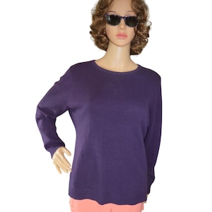 Vintage Charter Club Luxury Cashmere Purple V-Neck Sweater Womens Size S Preppy