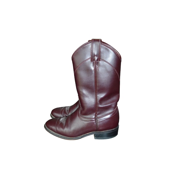 Vintage Laredo Burgundy Leather Western Boots Women's Size 6 Boho Biker Cowgirl