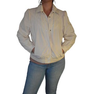 Current Seen Women&#39;s Vintage White Cotton/Polyester Jacket L