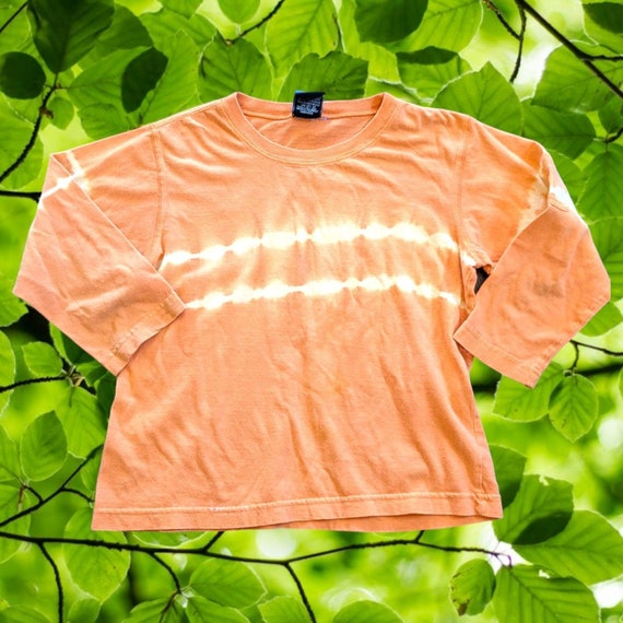 Vintage 90s Breakdown Boys Orange Tie Dye Long Sl… - image 1