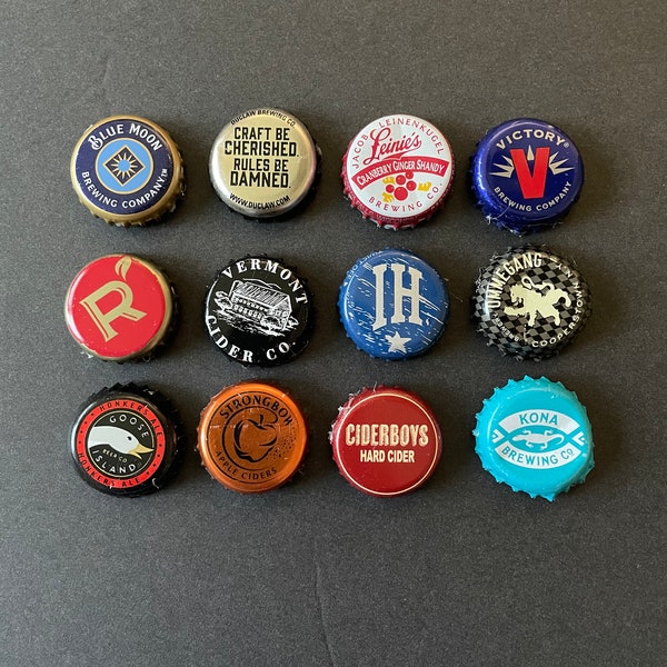 Craft Beer Magnets, Beer Bottle Cap Magnets, Gift for Dad, Man Cave Gifts, Imported Beer Caps, Birthday Gift, Father's Day Gift