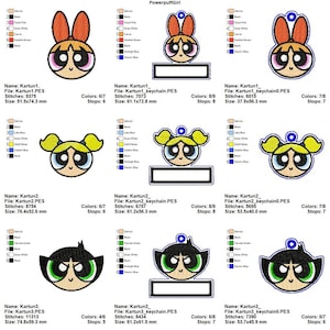 PowerPuff Girl Embroidery Designs