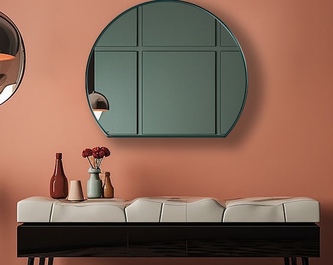 Half Circle Mirror, Cut Circle Wall Mirror, Semicircle Mirror, Aesthetic Wall Mirror - Decorative Wall Mirrors for Elegant Homes by Asmiro