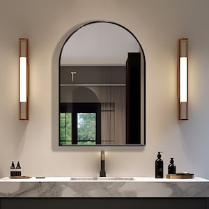 Arched Mirror, Half Oval Mirror, Arch Shape Mirror - Decorative Wall Mirrors for Aesthetic Room Decor - Available in Sizes and Frame Colors