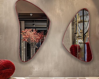Boomerang Mirror, Asymmetrical Mirror, Unique Irregular Design Wall Mirror, Statement Art Mirror, Contemporary Home Accent