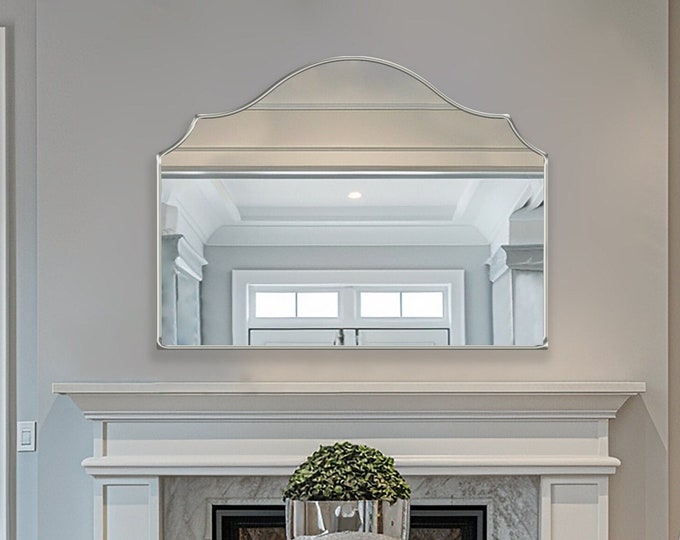 Asmiro Mantel Mirror - Decorative Fireplace Mirror for Over Mantle Display, Elegant Horizontal Mirror, Statement Wall Mirror for Your Decor