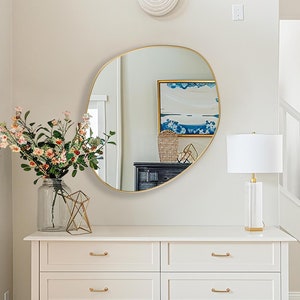 gold mirror for above dresser Large Frame Wavy what to put on top of dresser