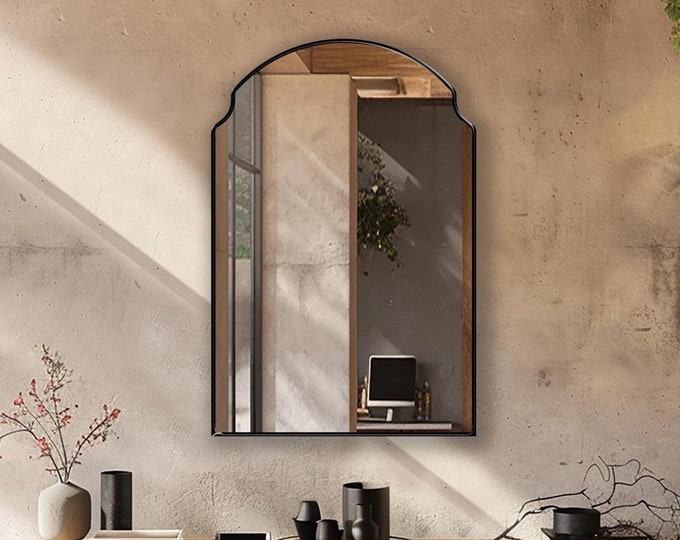 Amalfi Mirror by Asmiro - Italian Arched Wall Mirror, Aesthetic Decor Accent with Arch Design, Ideal for Over Consoles, Vanities, or Mantels