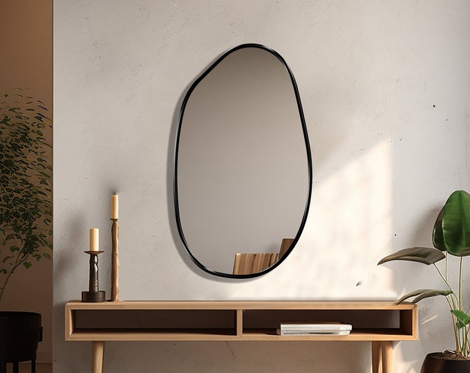 Pebble Mirror, Asymmetrical Mirror, Pebble Shaped Mirror, Blob Mirror, Oblong Mirror, Mirror Wall Decor - New Aesthetic Element of Your Home