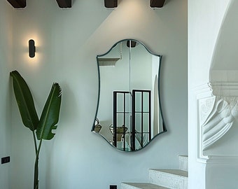 Grandiose Statement Mirror with Artistic Flair | Opulent Wall Mirror for Luxurious Home | Baroque, Rococo, Modern, Mid-Century Decor Match