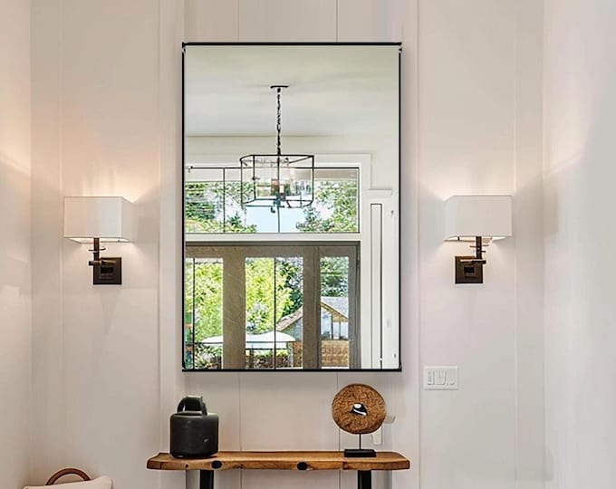 Rectangle Mirror, Classic Rectangular Wall Mirror, Sleek Vanity Mirror, Decorative Mirror - Timeless and Minimalist Elegance for Any Room